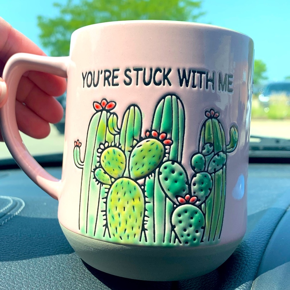 Pink cacti/succulent mug